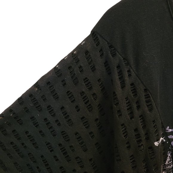 MAURICES ~ WOMEN'S PLUS SIZE 2 ~ BLACK SEMI-SHEER CUT-OUT BURNOUT SCREEN TEE TOP - Picture 2 of 6